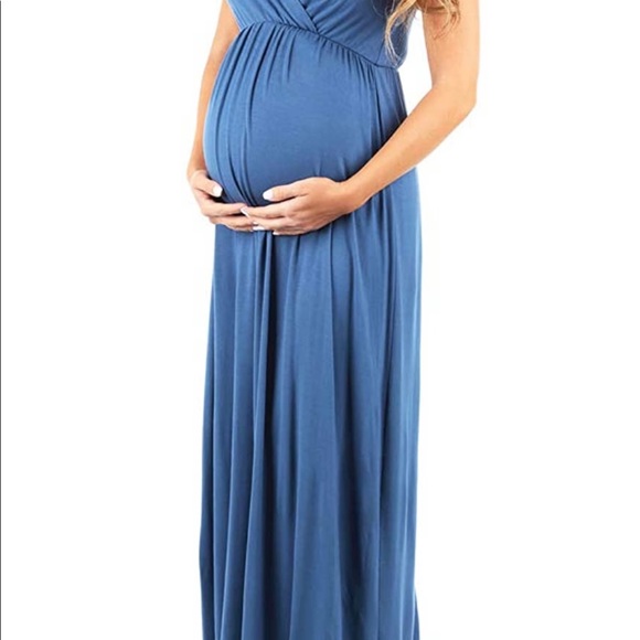 Maternity V-neck Dress - Picture 2 of 4